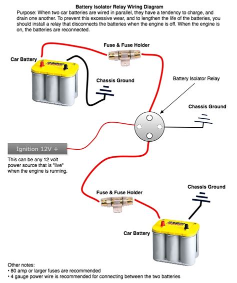 battery isolator relay wiring diagram 